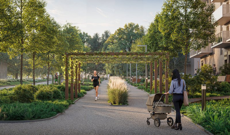 Wizualizacja parku MIŁO.sfera przy Nowych Promenadach [materiał prasowy]-min