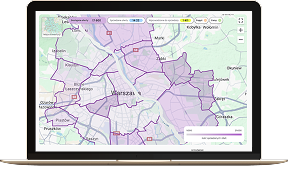 BIG DATA map interface on a laptop